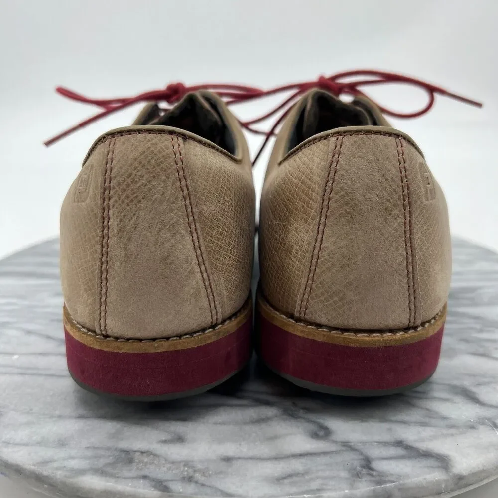 FootJoy Golf Shoes Mens 8 M Tan Leather City Street Style Oxford Lace Up 56401